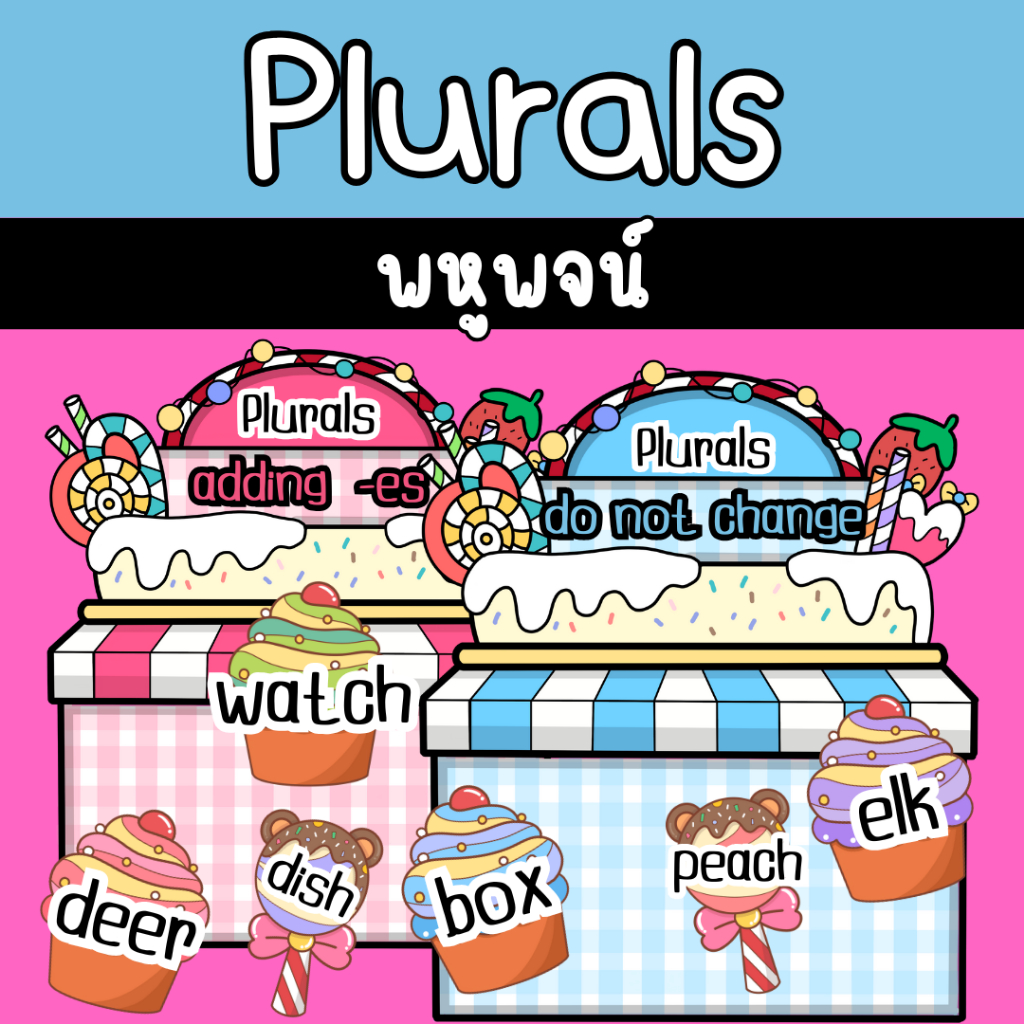 สื่อการสอนภาษาอังกฤษเรื่อง พหูพจน์ Plural nouns แยกชนิดคำนามที่เป็นพหูพจน์สื่อภาษาอังกฤษ สื่อการสอน