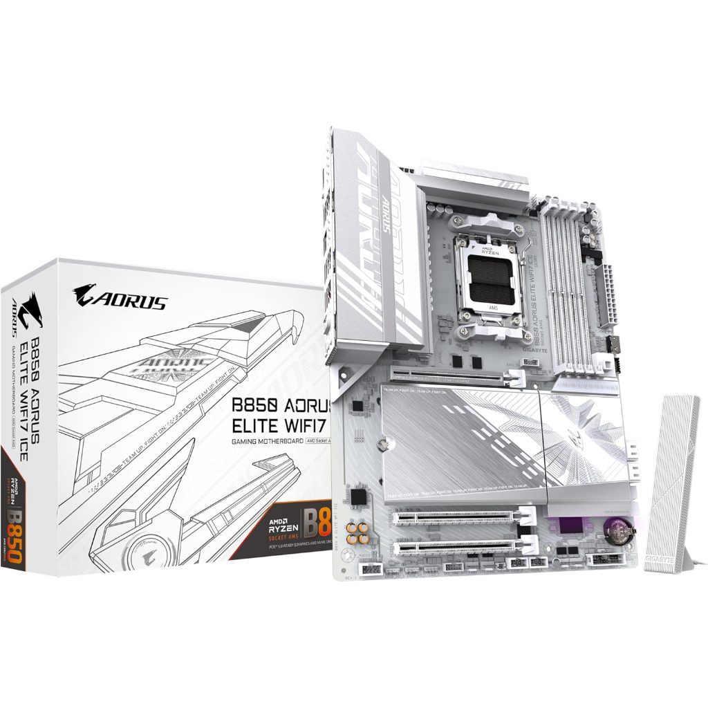 MAINBOARD (เมนบอร์ด) GIGABYTE B850 AORUS ELITE WIFI7 ICE (REV1.0) - สีขาว