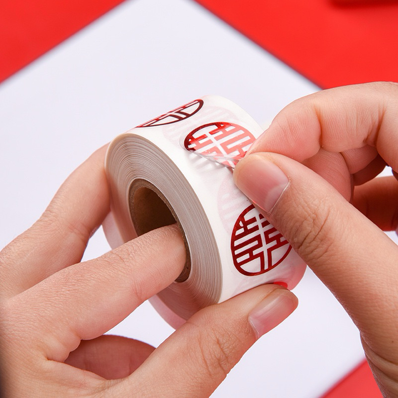 ซ่างฮี้ “囍” (ซังฮี้) สติ๊กเกอร์แปะ 500ดวง ขนาด2.3cm