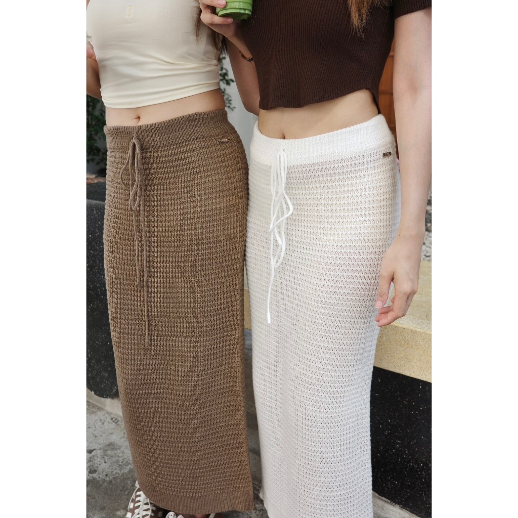 BXB - KYA KNIT SKIRT กระโปรงยาวไหมพรมถัก  / ส่งด่วน
