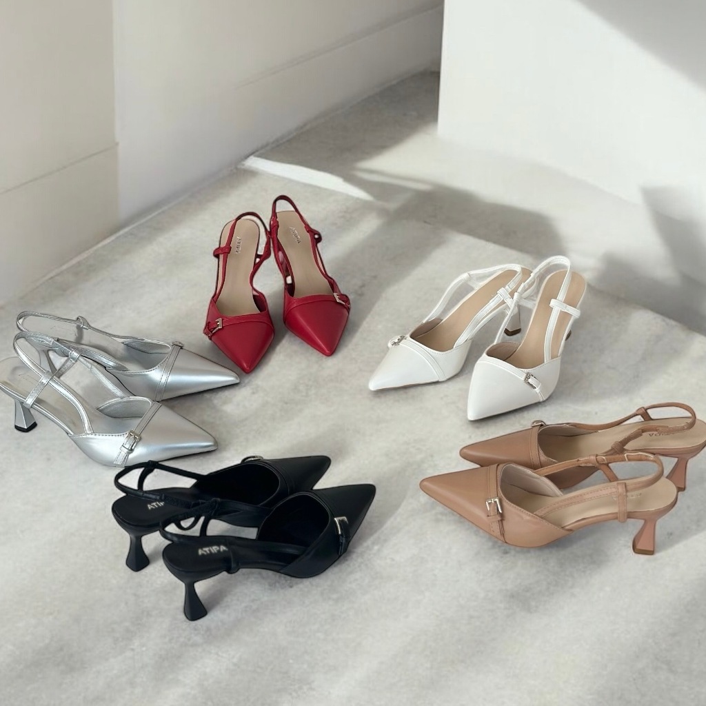Atipashop – GEMY SLINGBACK SHOES รองเท้าส้นสูง หัวแหลม ราคา ถูกที่สุด ดีลบีเคเค แกลเลอรีภาพที่ 2