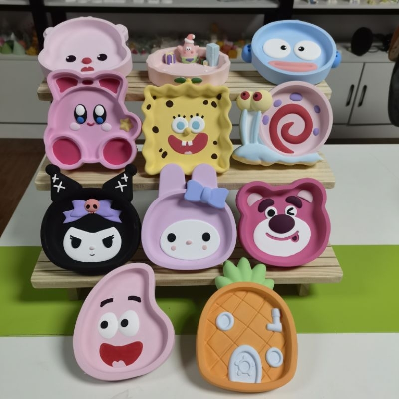 ของเล่นระบายสี ถาดปูนหน้าตุ๊กตา ตุ๊กตาระบายสี 10ชิ้นพร้อมชุดสี