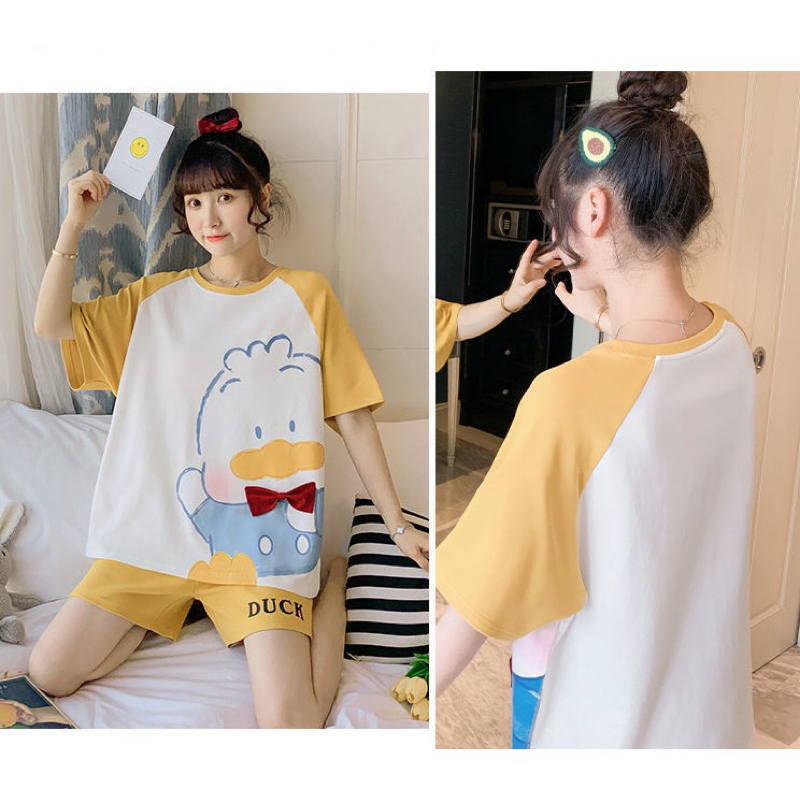 ชุดนอนลายการ์ตูน สไตล์เกาหลีน่ารัก เสื้อแขนสั้น กางเกงขาสั้น❤️ ชุดนอนผู้หญิง พร้อมส่ง ฟรีไซส์ ราคา ถูกที่สุด ดีลบีเคเค แกลเลอรีภาพที่ 4