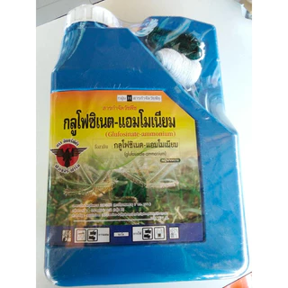 (น้ำฟ้า)กลูโฟซิเนตแอมโมเนียม (ตราอินทรีย์ดำ) ขนาด 4 ลิตร (น้ำสีฟ้า) แถมถุงมือฟรี 1 คู่