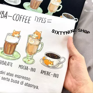 เสื้อยืดพิมพ์ลาย " shiba coffe " พร้อมส่ง