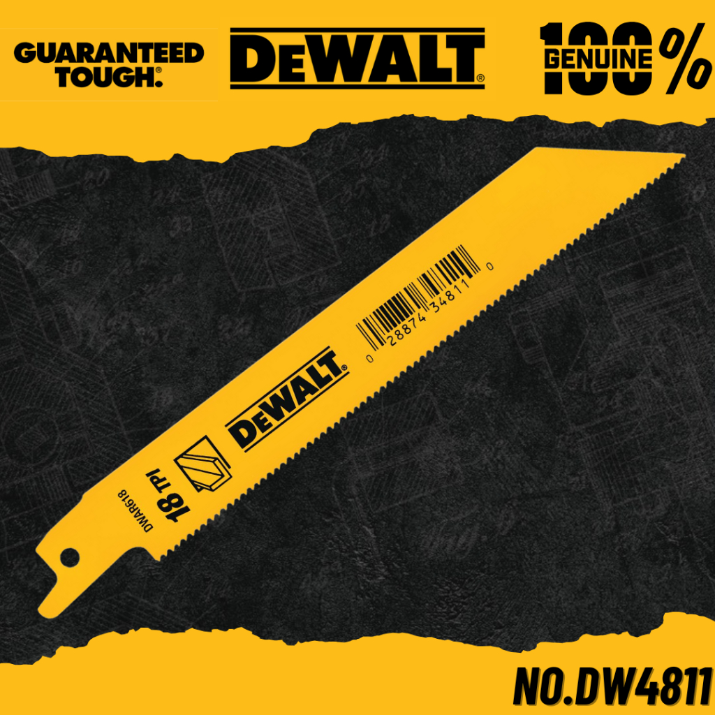 DEWALT ใบเลื่อยไฟฟ้า ขนาด 6 นิ้ว 18TPI No.DW4811 (5 ใบ/แพ็ค)