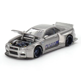 ✨Chase Car Nissan Skyline GT-R (R34) Kaido Works SHINJUKU V1 #143 Scale 1:64 ยี่ห้อ Mini gt