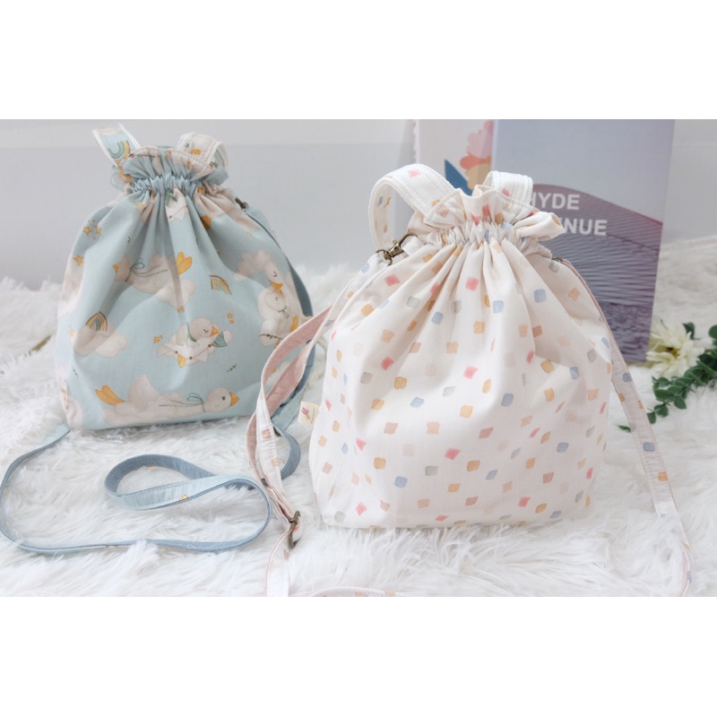 ♥️กระเป๋าผ้า ถุงผ้าหูรูด กระเป๋าถือ งาน Handmade