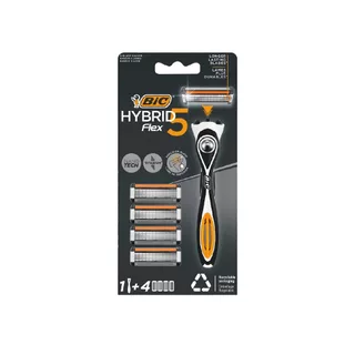 BIC Flex5 Hybrid 1 Starter + 4 Refills มีดโกนบิค เฟล็กซ์ 5 ไฮบริด