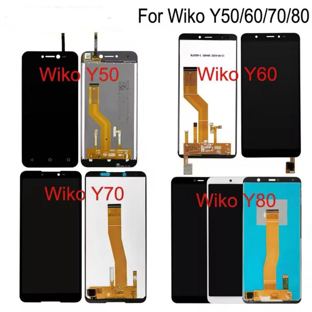 ต้นฉบับสำหรับ Wiko Y50 Y60 Y70 Y80 หน้าจอสัมผัส LCD จอแสดงผล LCD ชิ้นส่วน LCD สำหรับ Wiko Y51 หน้าจอ