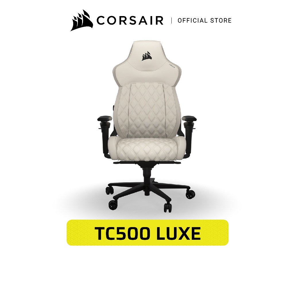 CORSAIR GAMING CHAIR TC500 LUXE WHITE/FROST : CF-9010067-WW - เก้าอี้เกมมิ่ง เพื่อสุขภาพ ปรับเอนนอนไ