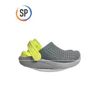 Crocs (เด็ก) Lite-Ride Kids งานพรีเมี่ยม สำหรับเด็ก สีเทาเขี…