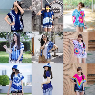 เสื้อมัดย้อม เข้ารูปพรางพุง ผ้านุ่มใส่สบาย ใส่ไปทะเล