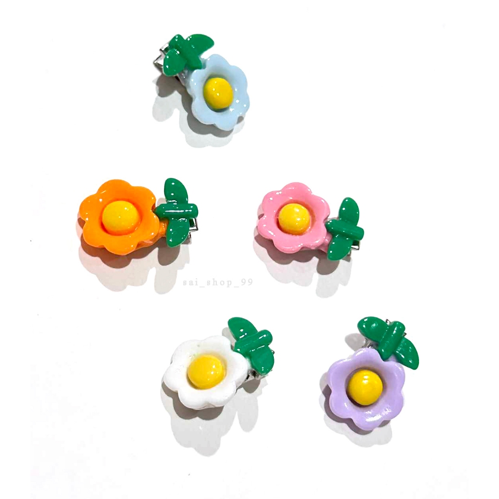 กิ๊บติดผม กิ๊บดอกไม้🌼 น่ารักๆ สไตล์เกาหลี ดอกเล็ก ( 6ชื้น ) - รูปที่ 2