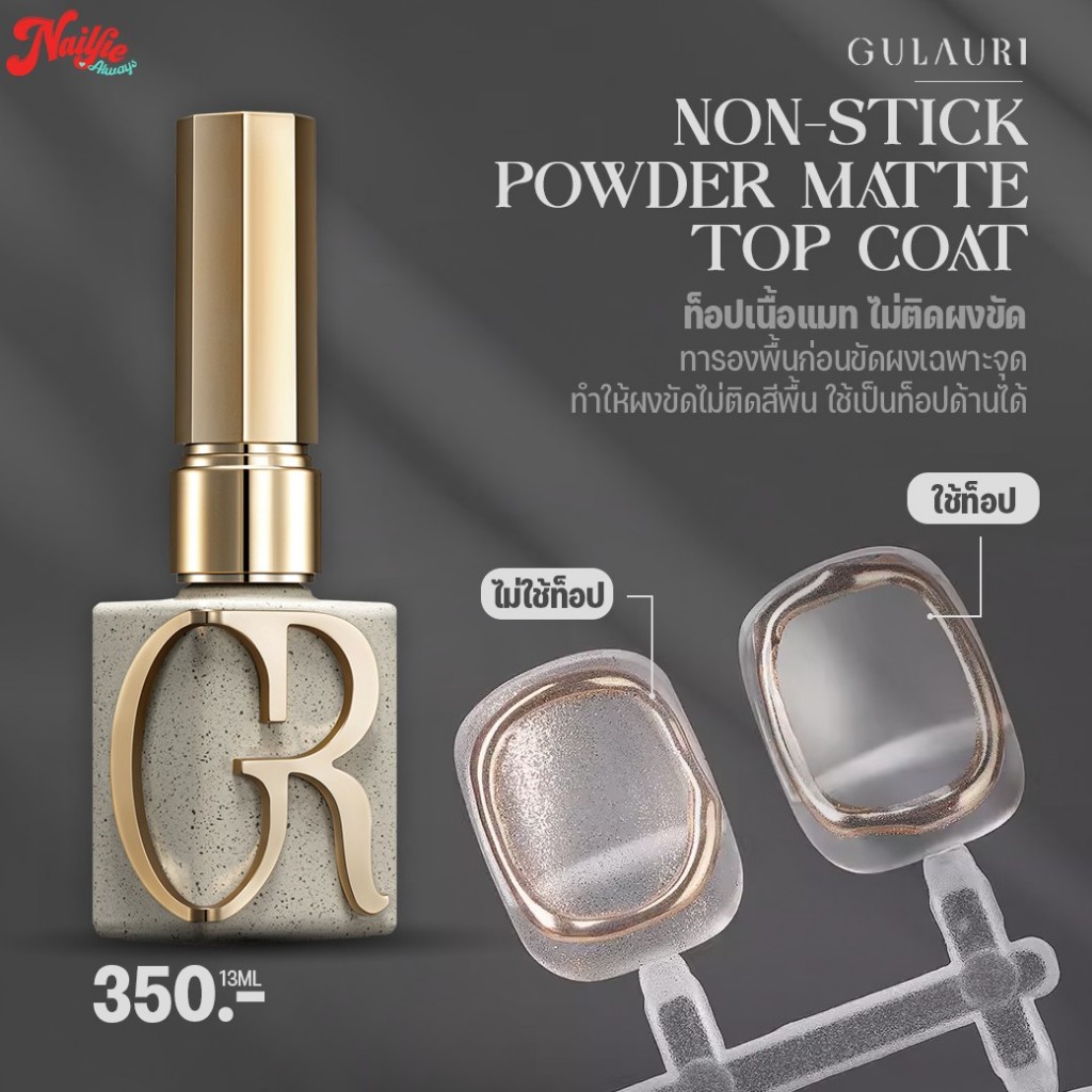 Gulauri Non stick powder matte top coat ท๊อปแมทสำหรับทารองพื้นก่อนขัดผงเฉพาะจุด ไม่ทำให้ผงติดสีพื้น