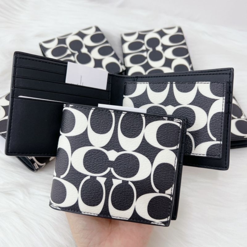 📍ใช้โค้ดลด30ได้📍ของแท้100%พร้อมส่งที่ไทย COACH ID BILLFOLD WALLET กระเป๋าตังผู้ชายมีไส้ ไส้กระเป๋าถอดออกได้
