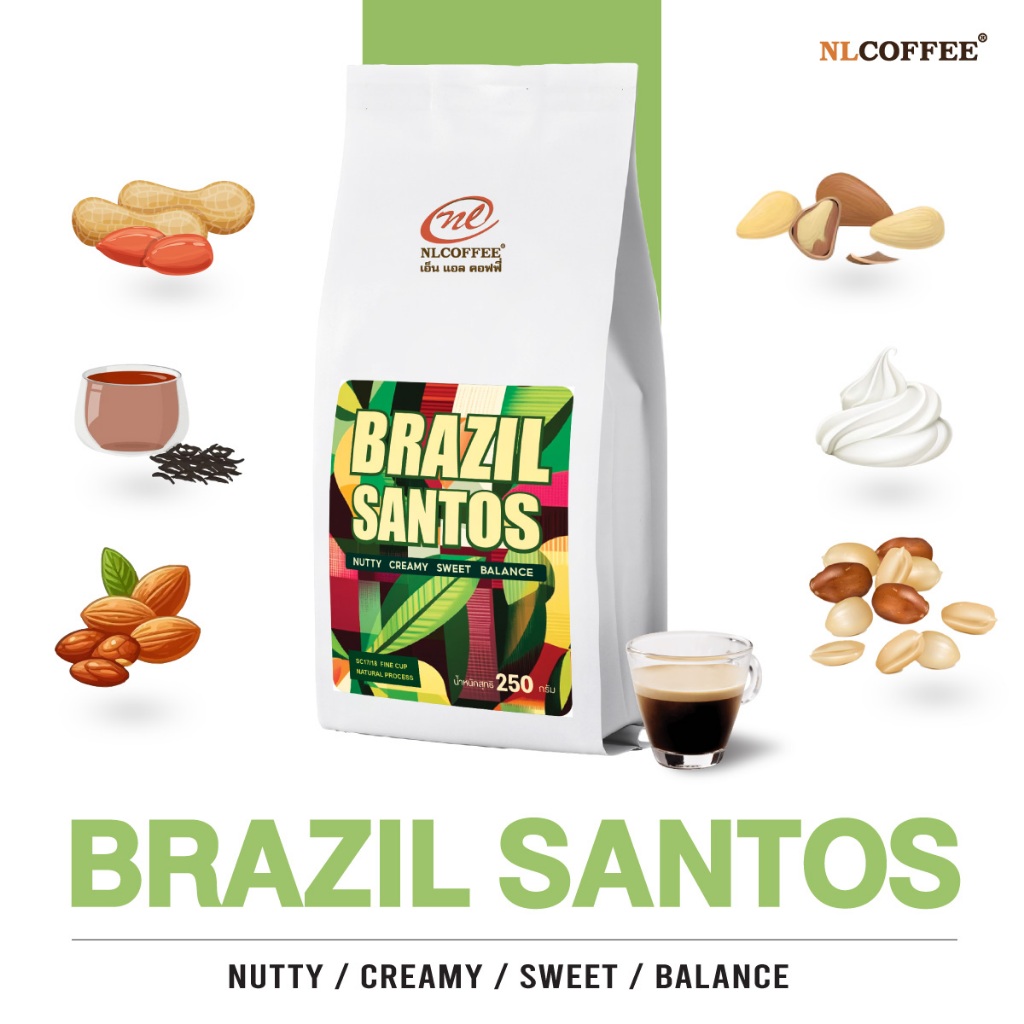 NLCOFFEE SPECIALTY เมล็ดกาแฟ Brazil-Santos