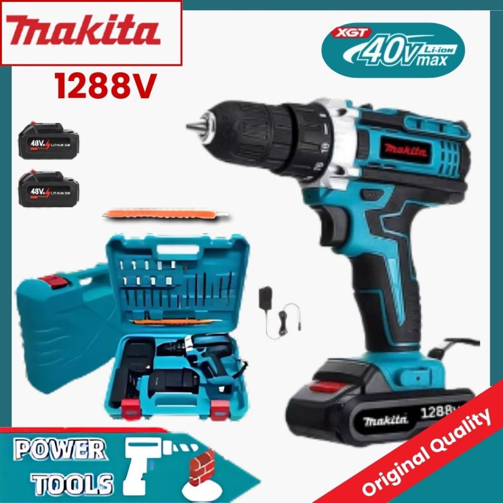 Makita สว่านไร้สาย 3 ระบบ 1288V | สว่านแบตเตอรี่ | Cordless Drill สว่านกระแทกแรง | ใช้งานง่าย ทนทาน