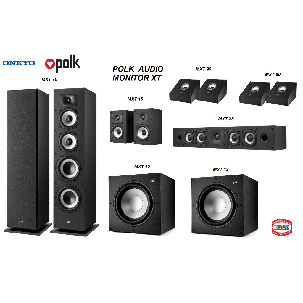 POLK  AUDIO  MONITOR XT 70 + XT 35 + XT15 + XT90 X 2 + XT12 X2