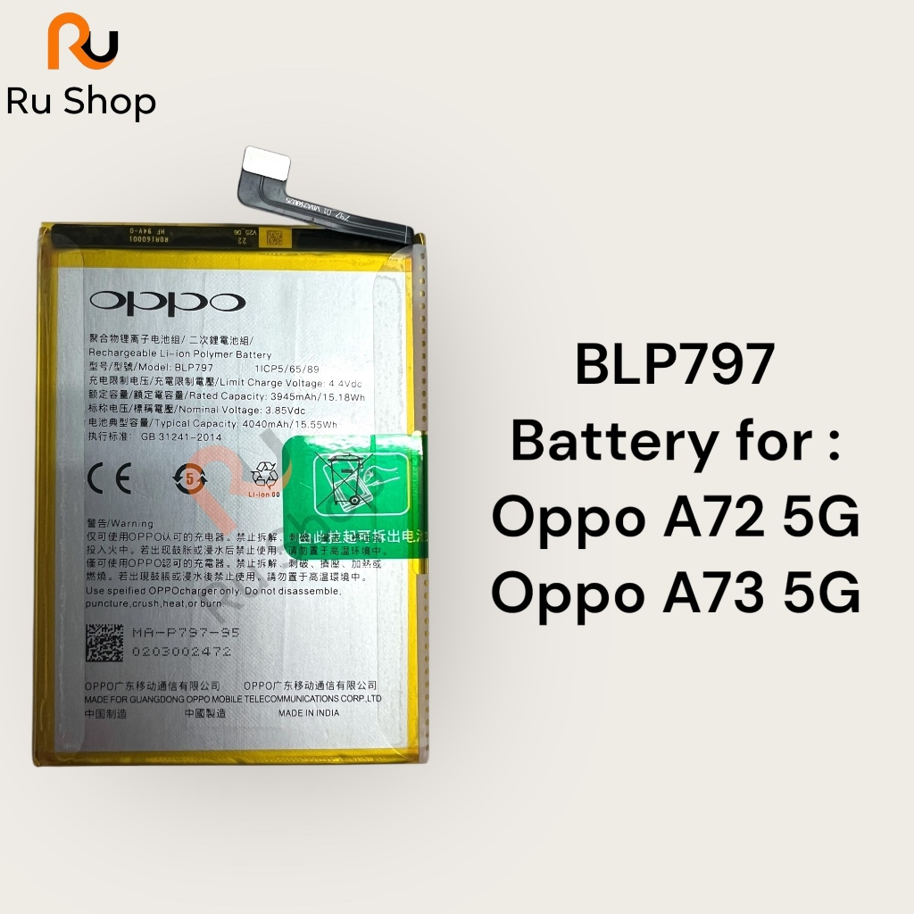 แบตเตอรี่ Oppo A72 5G / Oppo A73 5G BLP797 4040mAh ประกัน 3 เดือน