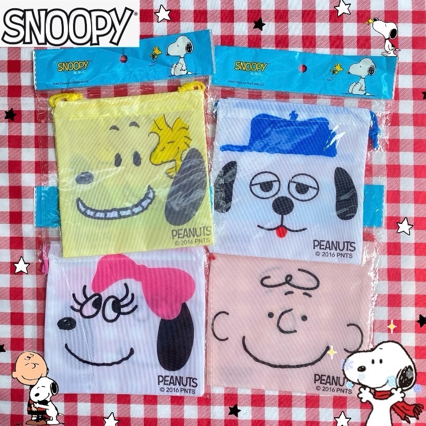 🐶ถุงผ้าไนลอนหูรูดใบเล็กลาย Snoopy☝️ของใหม่น้าา