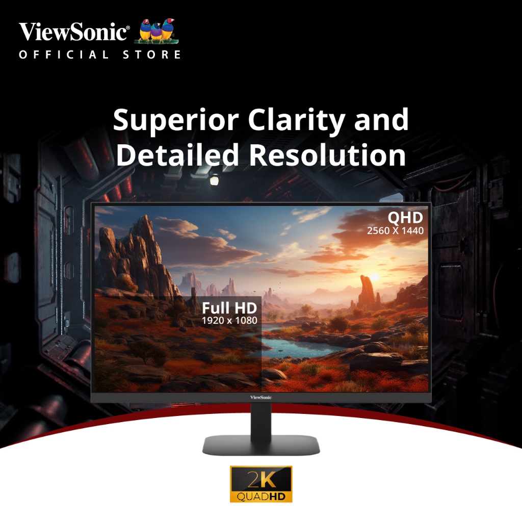 ViewSonic Monitor VA2708-2K-MHD / 27" / 2K QHD IPS / 1 ms (จอมอนิเตอร์)