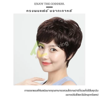 EQUAL วิกผมสั้น สำหรับผู้หญิง คอสเพลย์ แบบครอบศีรษะ ทรงซอยสั้น ผมปลอมซอย แบบสั้นหยิก แฮร์พีชผมสั้น
