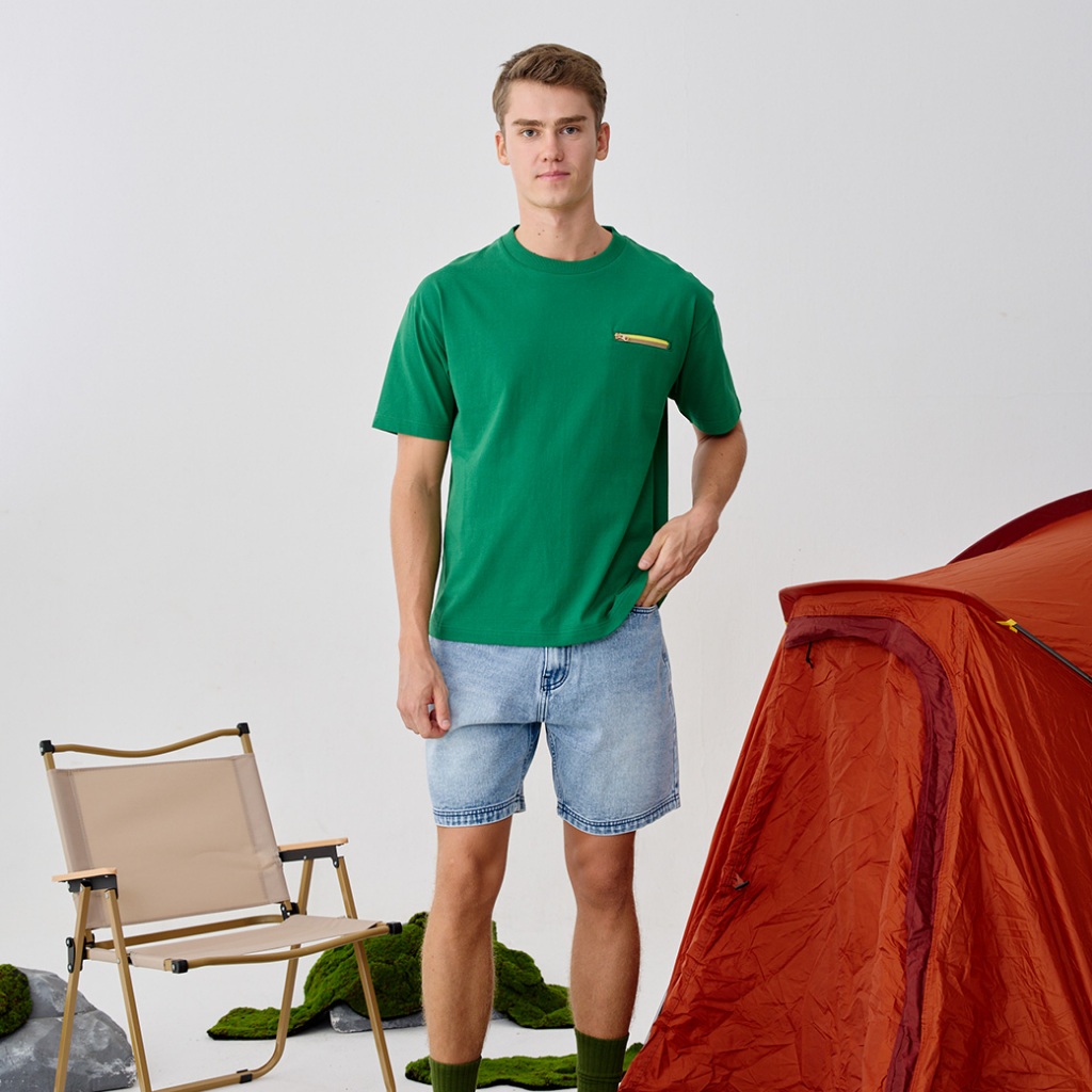 Khaki Bros. - คาคิบรอส - Round neck T-shirt Loose Fit - เสื้อยืดคอกลม - KM25K022