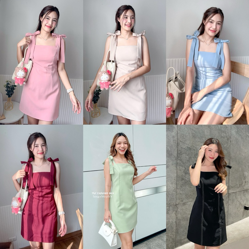 ส่งด่วนค่า‼️(มี 7 สี พร้อมส่ง)Sweetie dress  เดรสสั้นเรียบหรู ลุคคุณหนูมากค่า เดรสออกงาน คาเฟ่ ดินเนอร์