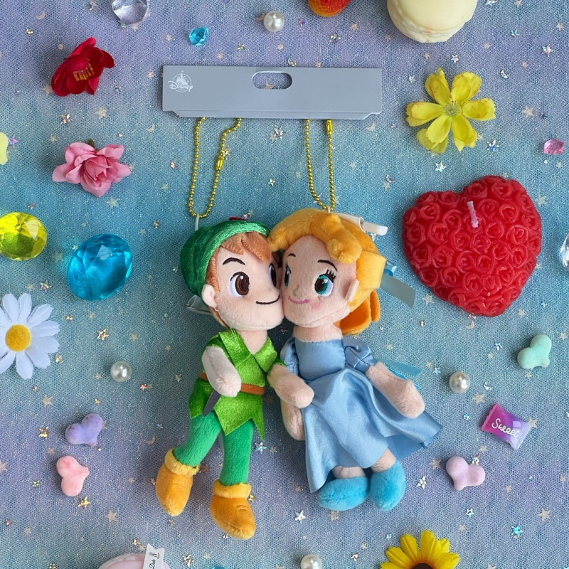 Set พวงกุญแจตุ๊กตาคู่ Peter Pan และ Wendy จาก Disney Store Japan(꜆ ◡⩊◡⁠)꜆꜀(ᴖ⩊ᴖ ꜀)