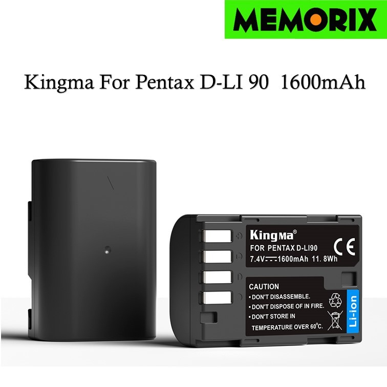 KingMa For Pentax D-LI90 (1600mAh) Rechargable Li-ion Battery for Pentax 645D 645Z K-01 K-3 K-5 K-5 