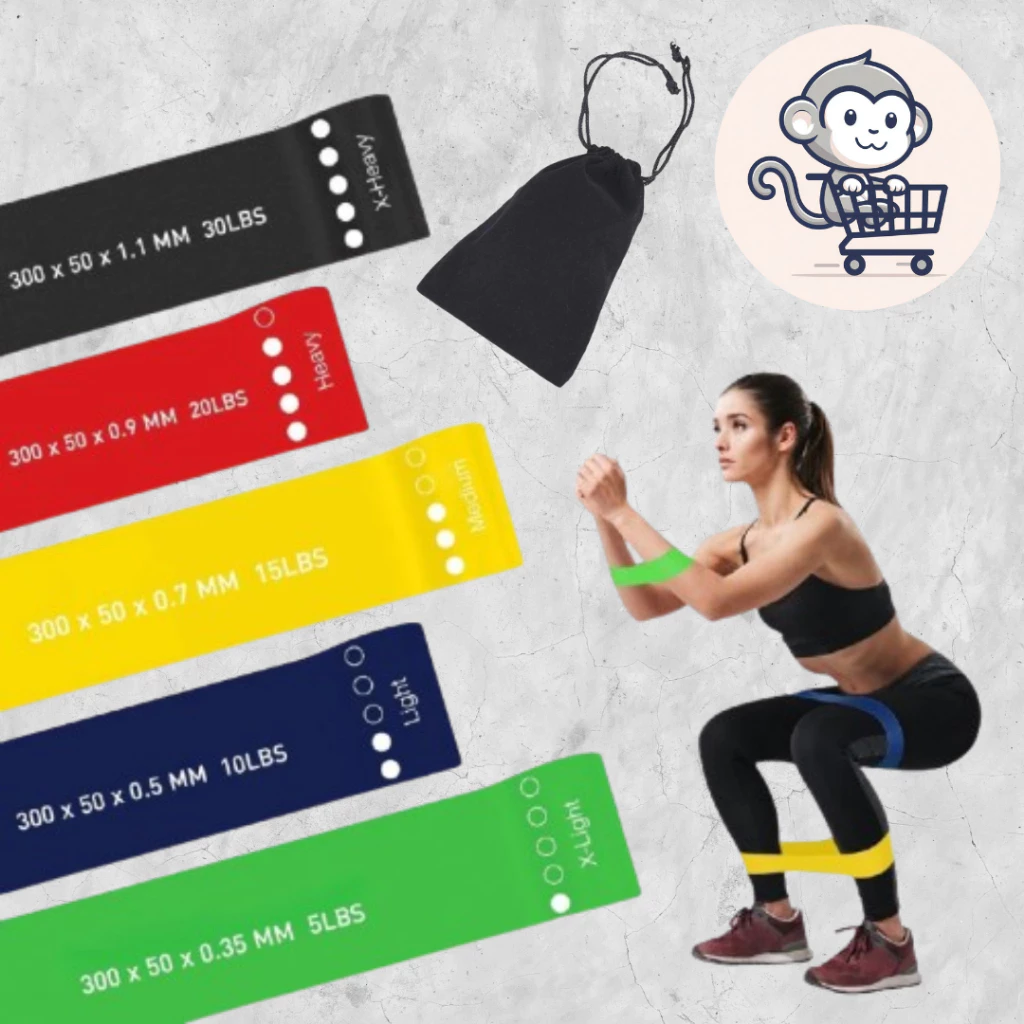 ของแท้ ยางยืดวงแหวน ออกกำลังกาย โยคะ 5 ระดับ สายแรงต้าน Exercise Loop Band, Yoga loop, Resistance