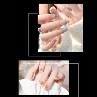 JIELIYA NAIL เล็บห่อแบ่งขาย PVC แบบแยกเบอร์ 0-9 ทรงปลายแหลมกับบัลเล่ย์ 50 ชิ้้น ต่อเล็บปลอม