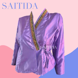 เสื้อไทเขินผ้าไหมแก้ว หลากหลายสี เสื้อมีไซส์ 34-48