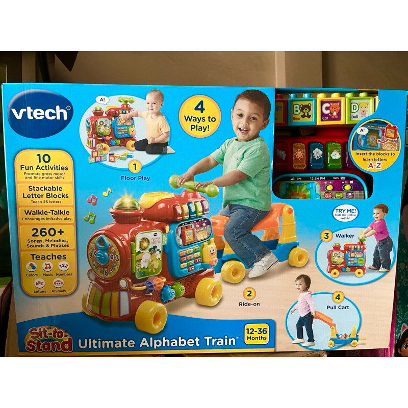 รถไฟ VTech 4 in 1 Ultimate Alphabet Train Ride-on Toys Learning kids toy