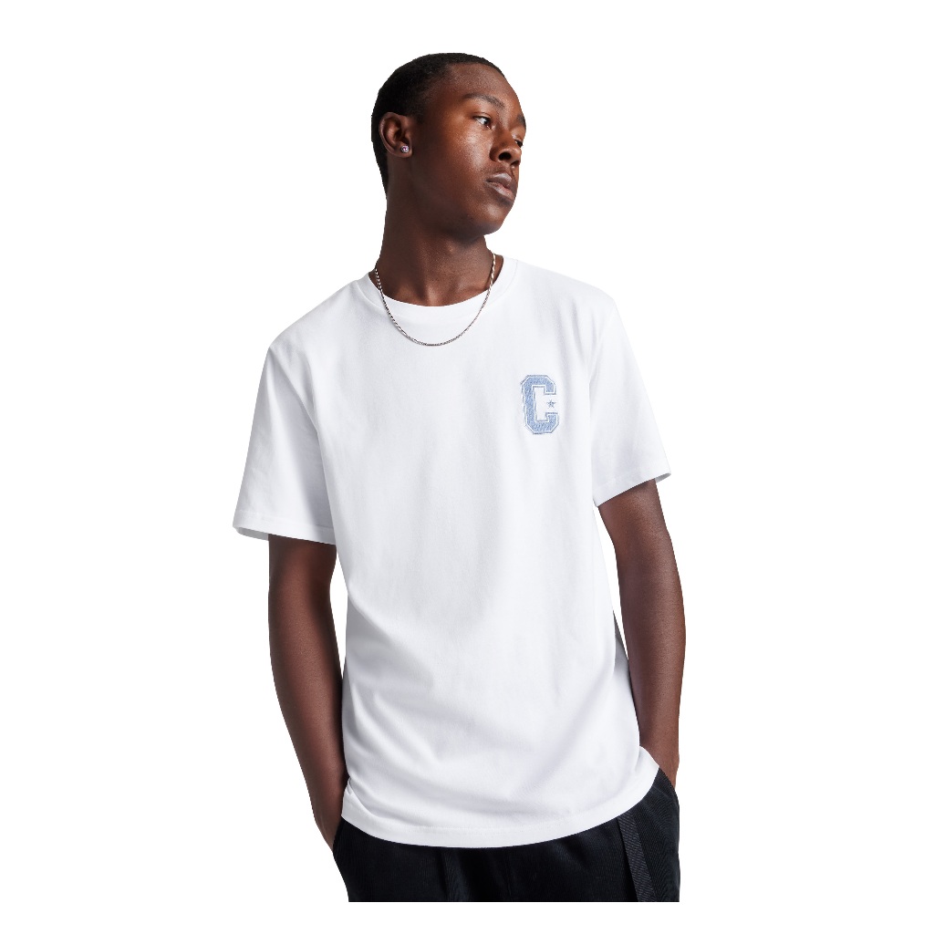CONVERSE เสื้อ RETRO CHUCK C TEE WHITE ผู้ชาย 1327362BM_S5WTXX (10027362-A02)