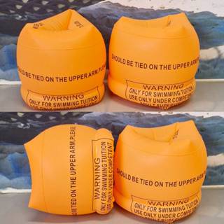 ปลอกแขนเป่าลมเด็กสีพื้น (สำหรับเด็กหัดว่ายน้ำ) สีส้ม A1106