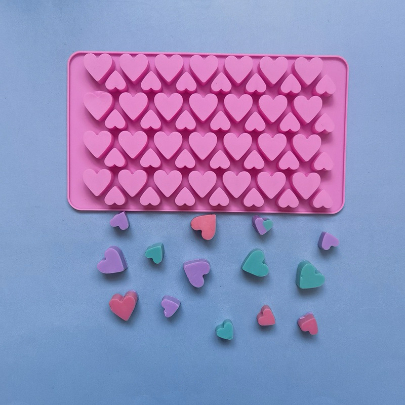 แม่พิมพ์หัวใจขนาดเล็ก ถาดน้ําแข็งซิลิโคน DIY ช็อกโกแลตฟองดอง Mould 3D Pastry COD