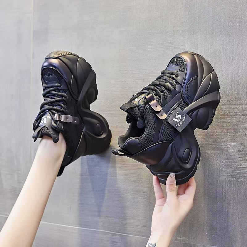 พร้อมส่งจากไทย G17 รองเท้าผ้าใบสไตล์แฟชั่นเกาหลี ดีไซน์สวย รองเท้าแฟชั่น รองเท้าผู้หญิง เสริมส้น 9 CM. - รูปที่ 7