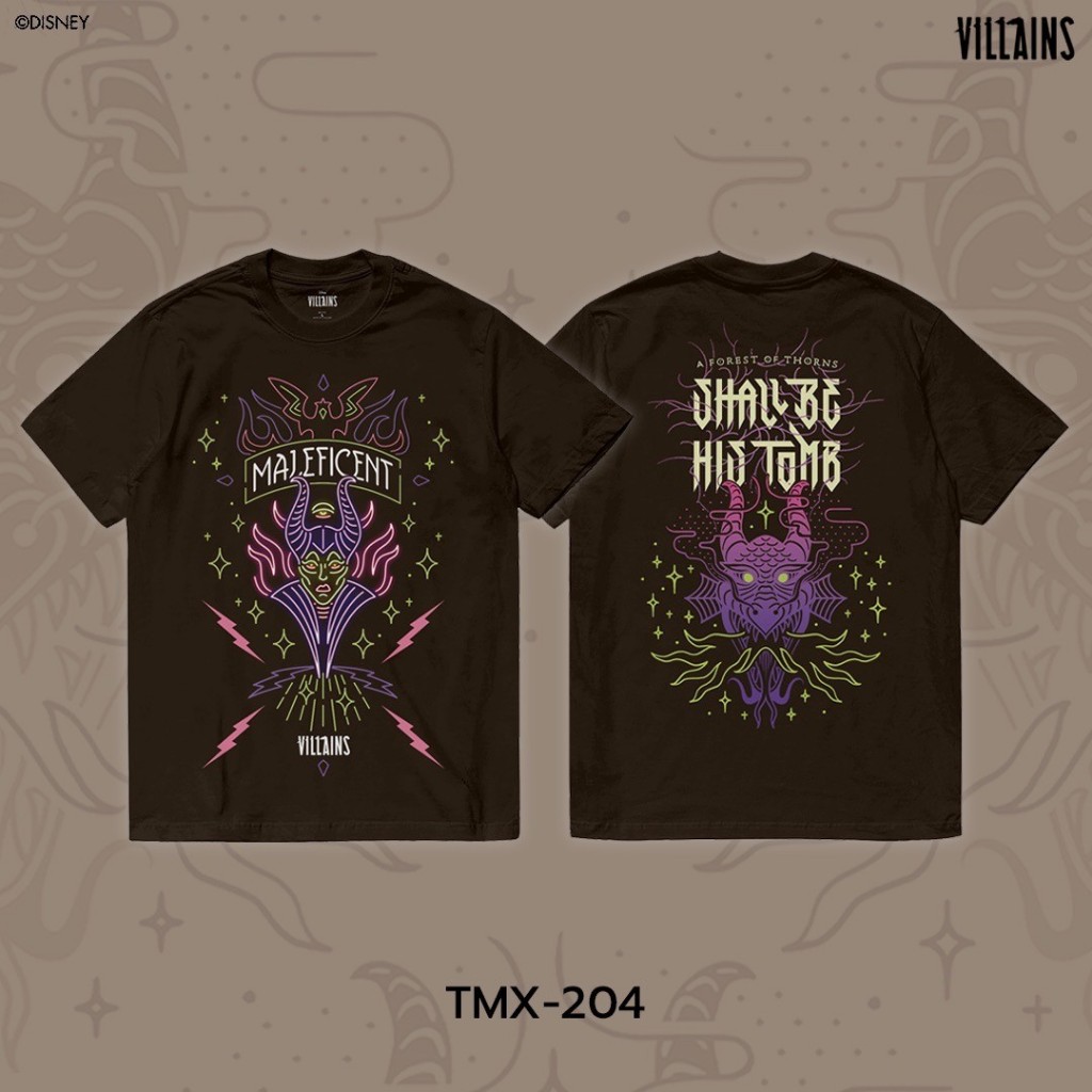 Power 7 Shop เสื้อยืดการ์ตูน "Maleficent" ลิขสิทธิ์แท้ DISNEY (TMX-204-สีน้ำตาล)