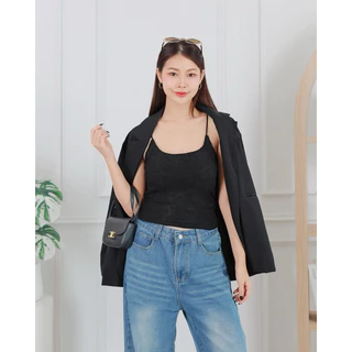 🍒Ninamee เสื้อสายเดี่ยวลูกไม้มีฟองน้ำ อก28-40นิ้ว สายเดี่ยวลูกไม้มีบราในตัว ผ้ายืดใส่สบายมีซับใน สายเดี่ยวเซ็กซี่#NN70