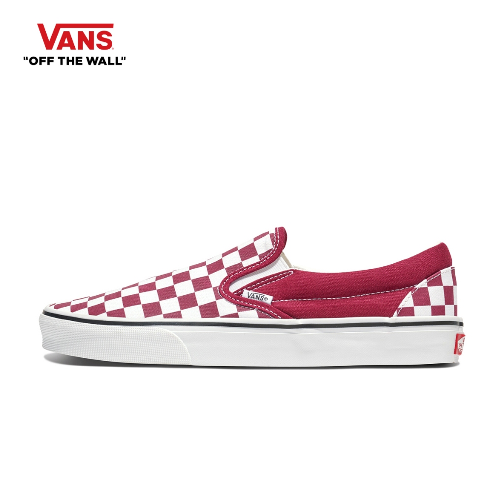 VANS CLASSIC SLIP_ON - COLOR THEORY CHECK RHODODEN รองเท้า ผ้าใบ VANS ชาย หญิง