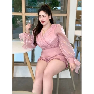 เดรสสาวอวบสีชมพูใส่ออกงานแต่งงานมงคลเพื่อนเจ้าสาวใส่เที่ยวคาเฟ่