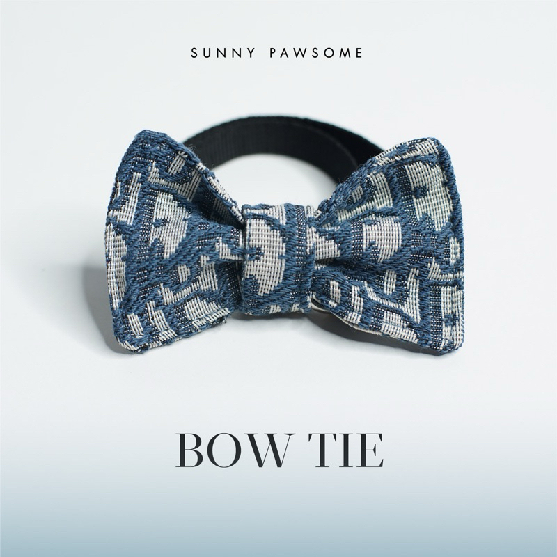 ปลอกคอพร้อมโบว์ สีน้ำเงิน สำหรับน้องหมา น้องแมว Blue D Bow Tie