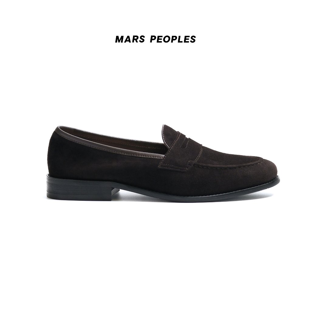 MARS PEOPLES - Unlined Penny No.3 สีน้ำตาลเข้ม หนังกลับ Suede