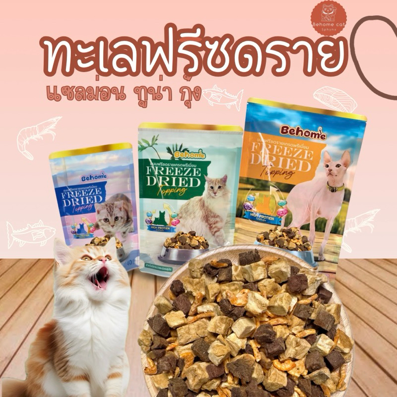 ขนมฟรีซดรายรวมทะเล สำหรับน้องสุนัขและน้องแมว