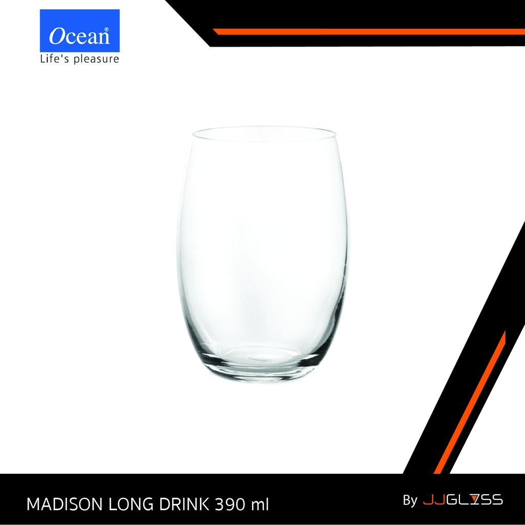 JJGLASS - (Ocean) C18414 Madison Hi Ball 13 3/4oz. (390ml.) แก้วน้ำ แก้วไฮบอล แก้วโอเชี่ยน สำหรับใส่น้ำดื่ม