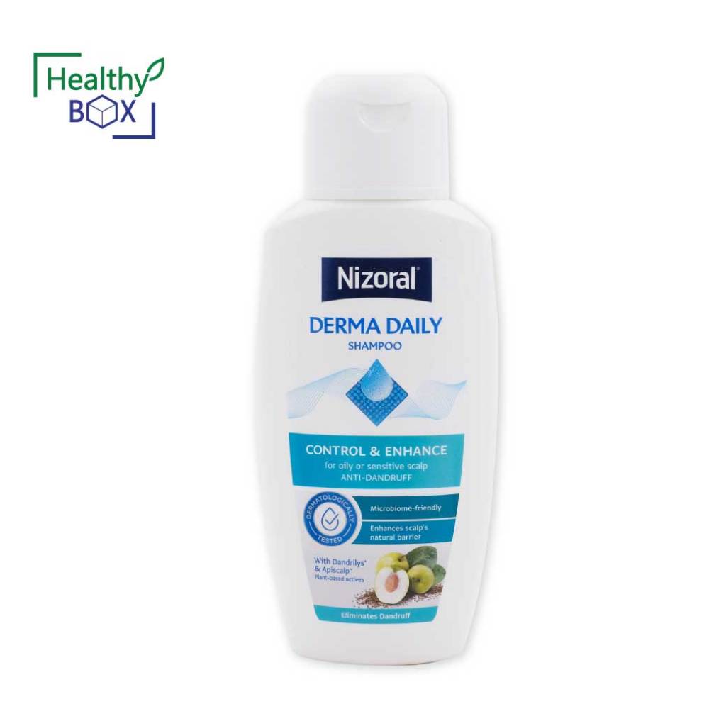 NIZORAL Derma Daily Shampoo 200 ml. ไนโซรัล เดอร์ม่า เดลลี่ แชมพู  แชมพูขจัดรังแคหนังศีรษะมันหรือบอบ