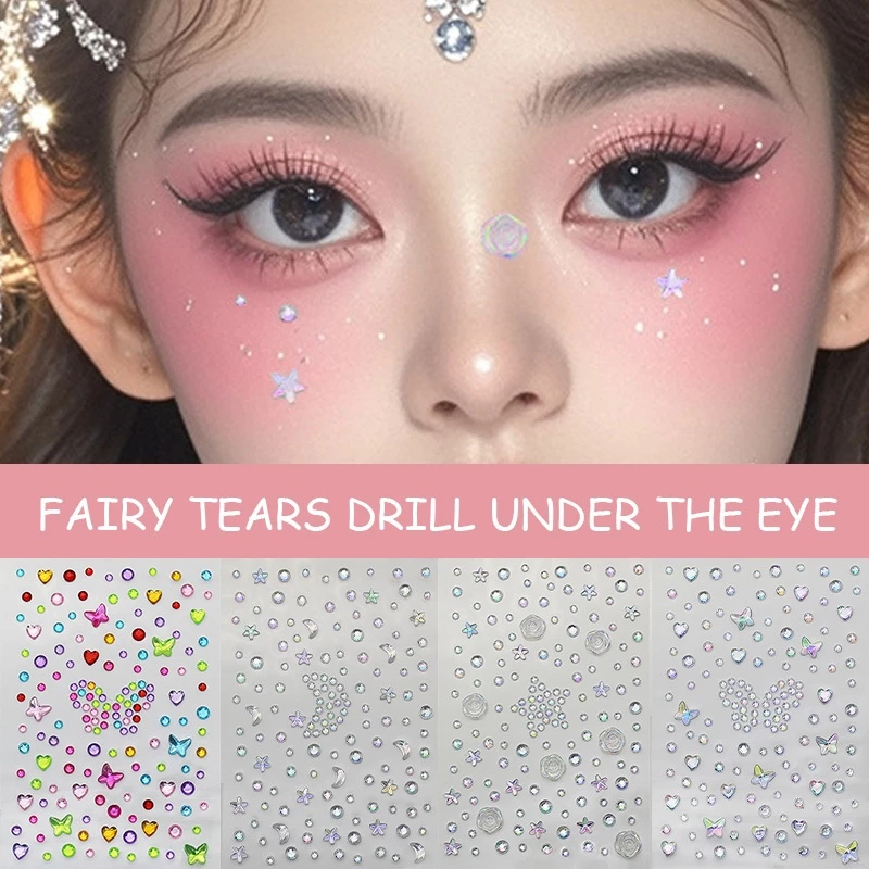 สติ๊กเกอร์แต่งหน้า ติดทน ติดนาน เพชร ประดับ DIY Makeup Sticker
