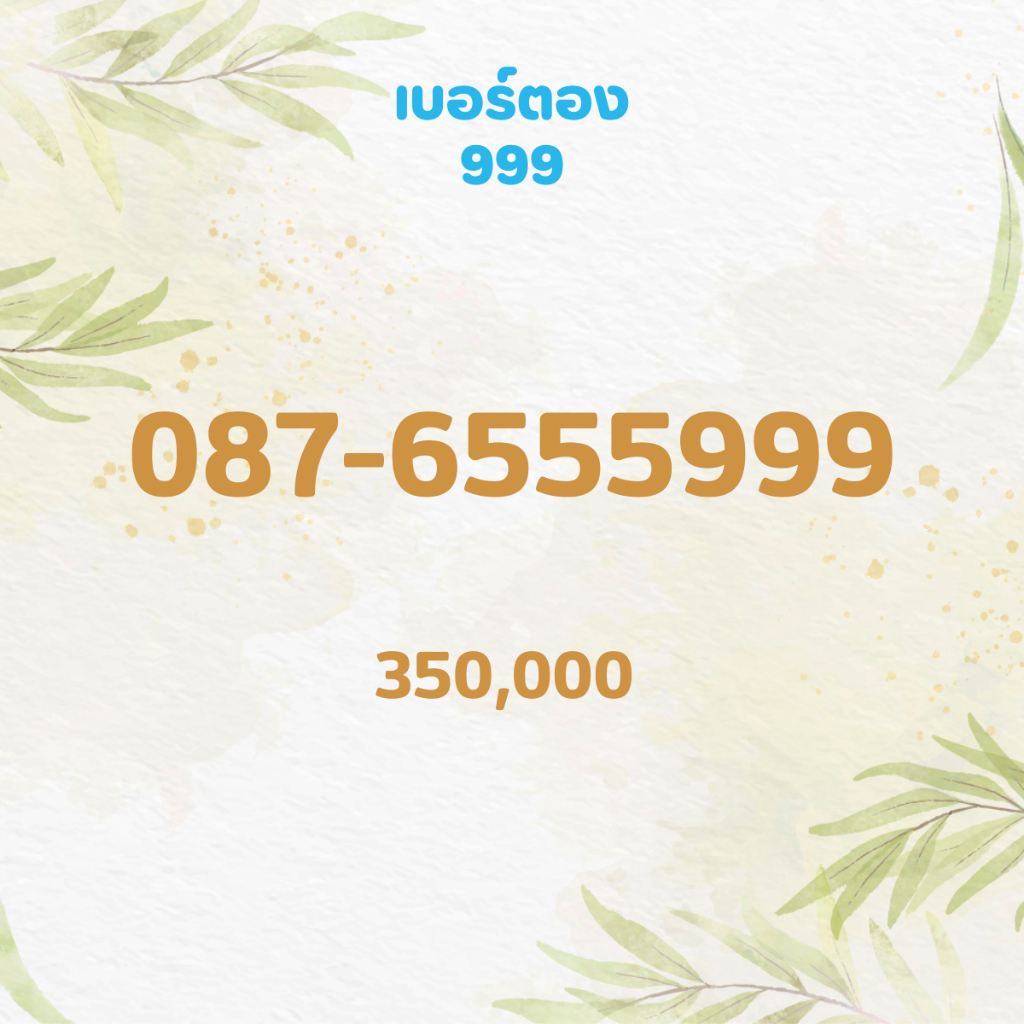 เบอร์ตอง 999 เบอร์เรียง เบอร์สวย เบอร์จำง่าย เบอร์มงคล